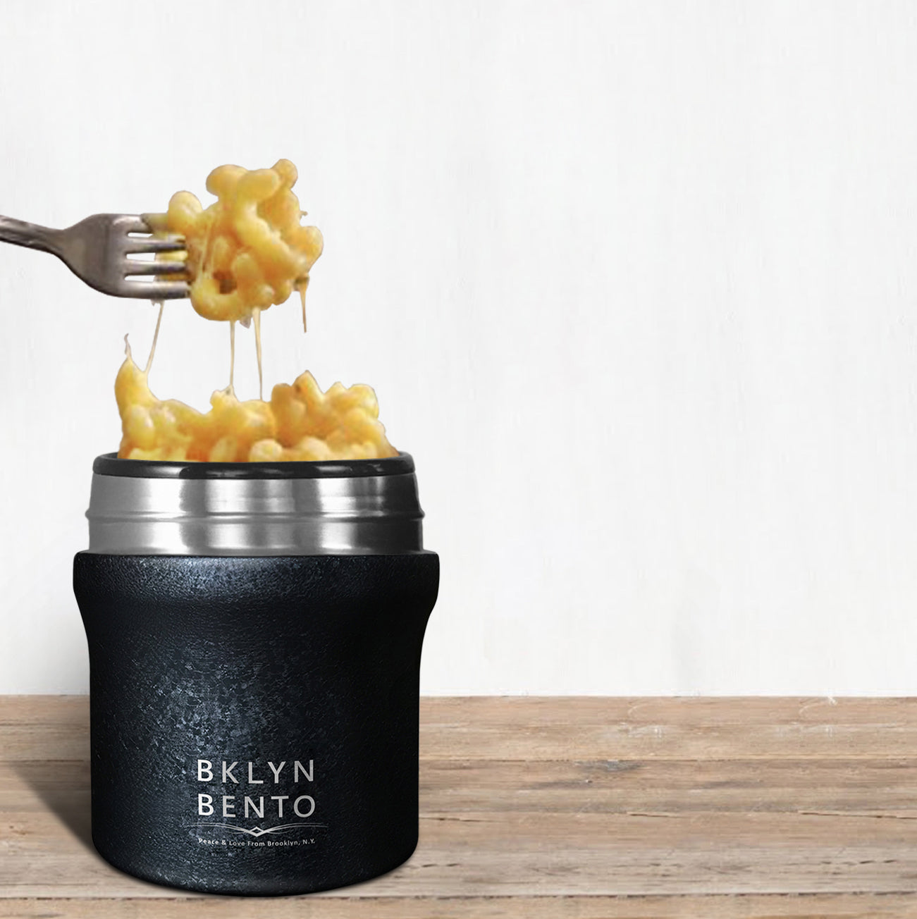 Bklyn Bento Stainless Steel Insulated Food Thermos with Bamboo Spoon, 100% Leak Proof Food Jar – Cracked Coal (Small / 10oz)