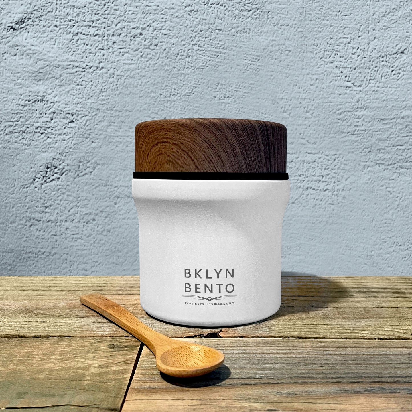 Bklyn Bento Stainless Steel Insulated Food Thermos with Bamboo Spoon, 100% Leak Proof Food Jar – Snow Crystal (Small / 10oz)