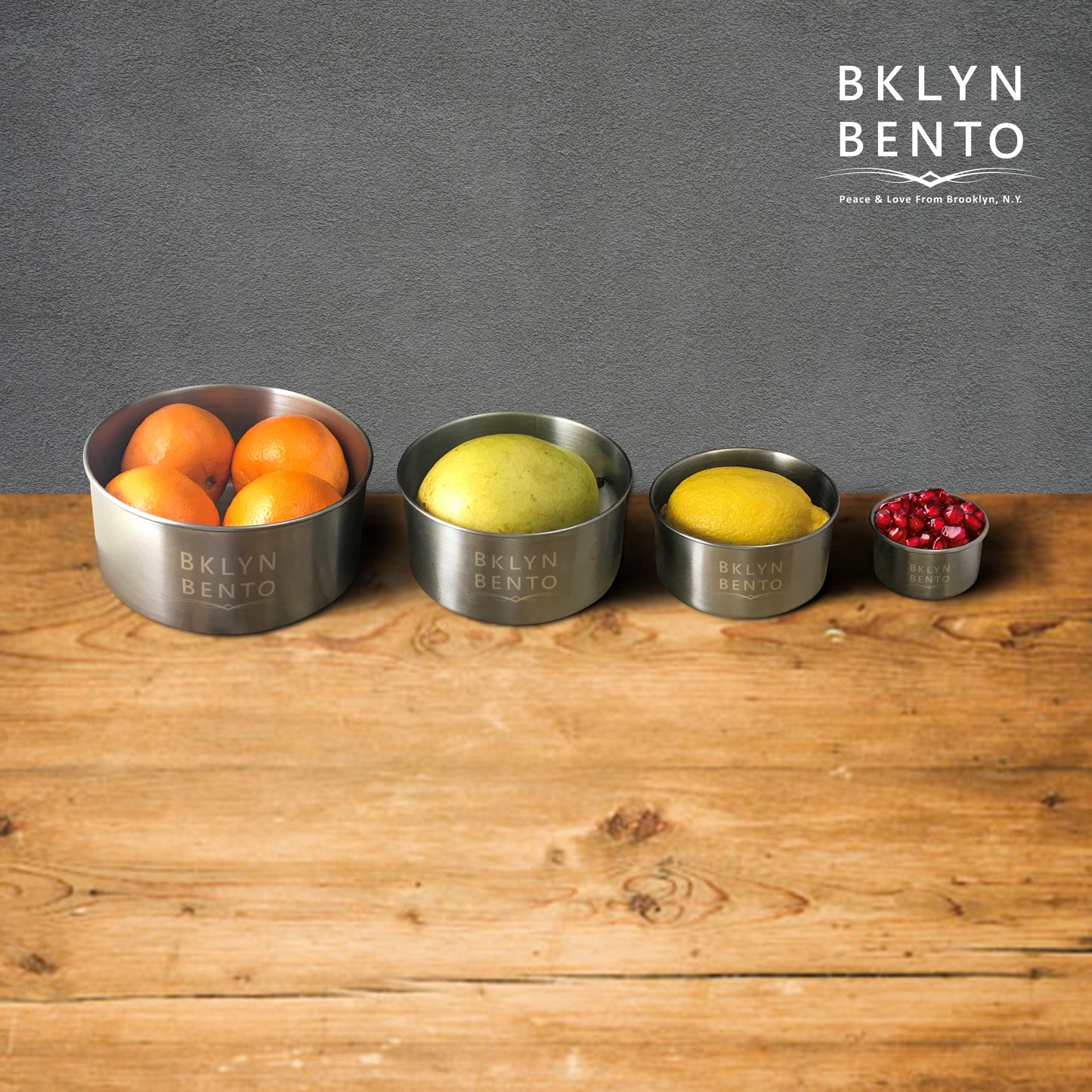 Bklyn Bento Stainless Steel 4 Piece Set Lunch Box, Food Containers with Leakproof Lids