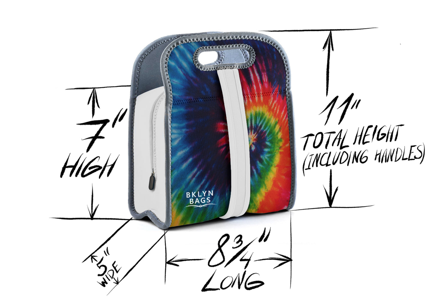 Bklyn Bento Insulated Lunch Bag (Tie Dye), Super Durable, Soft, Easy to Clean, Machine Washable