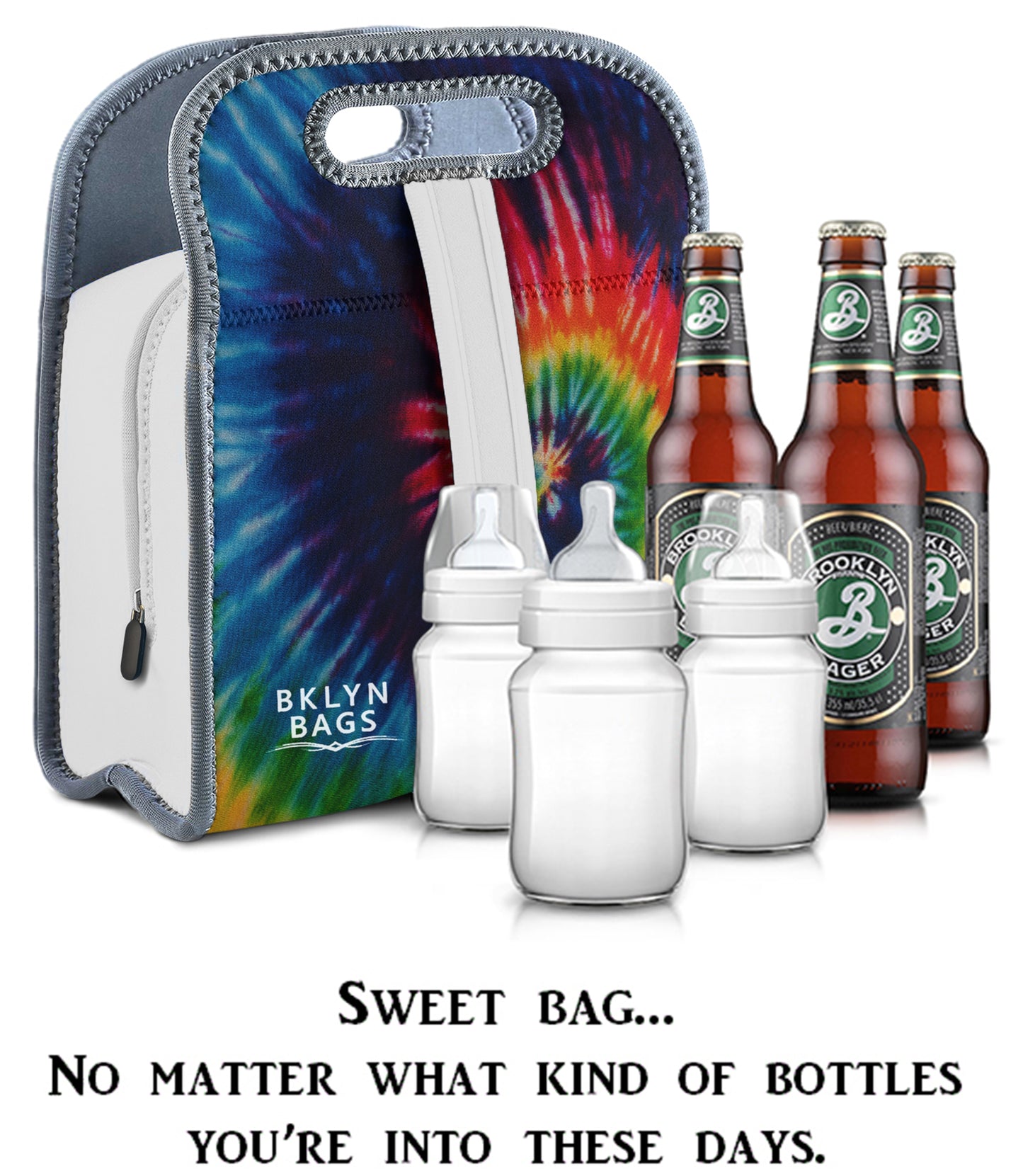 Bklyn Bento Insulated Lunch Bag (Tie Dye), Super Durable, Soft, Easy to Clean, Machine Washable